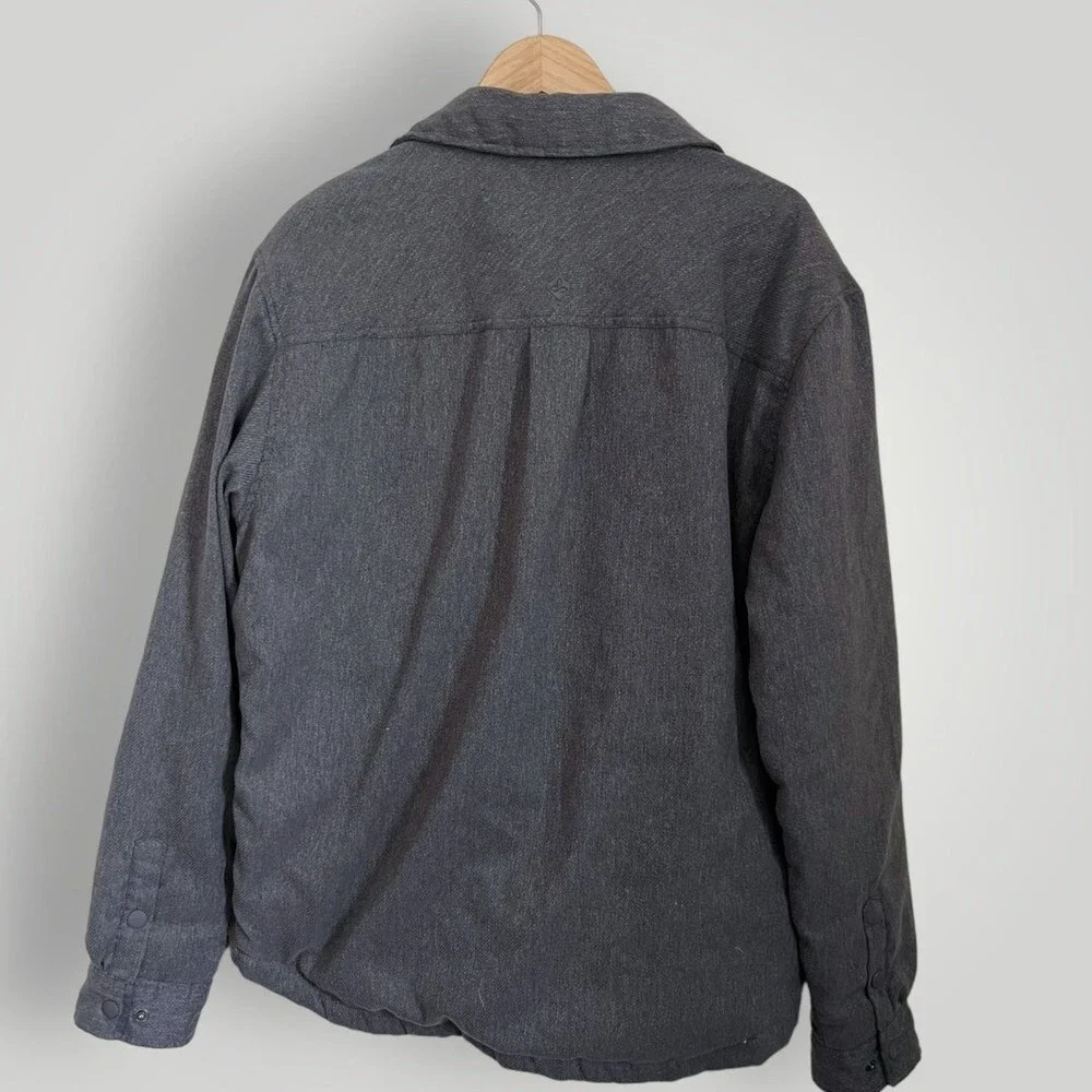 Men's Prana Button Down Showdown Shirt Charcoal Jacket XL - Picture 2 of 9